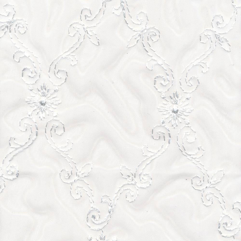 Chanticleer Winter White by Kasmir Fabric 1374 100% Polyester
 TURKEY Not Tested Horizontal: 3 1/8 inches and Vertical: 7 inches 111 - Fabric Carolina -