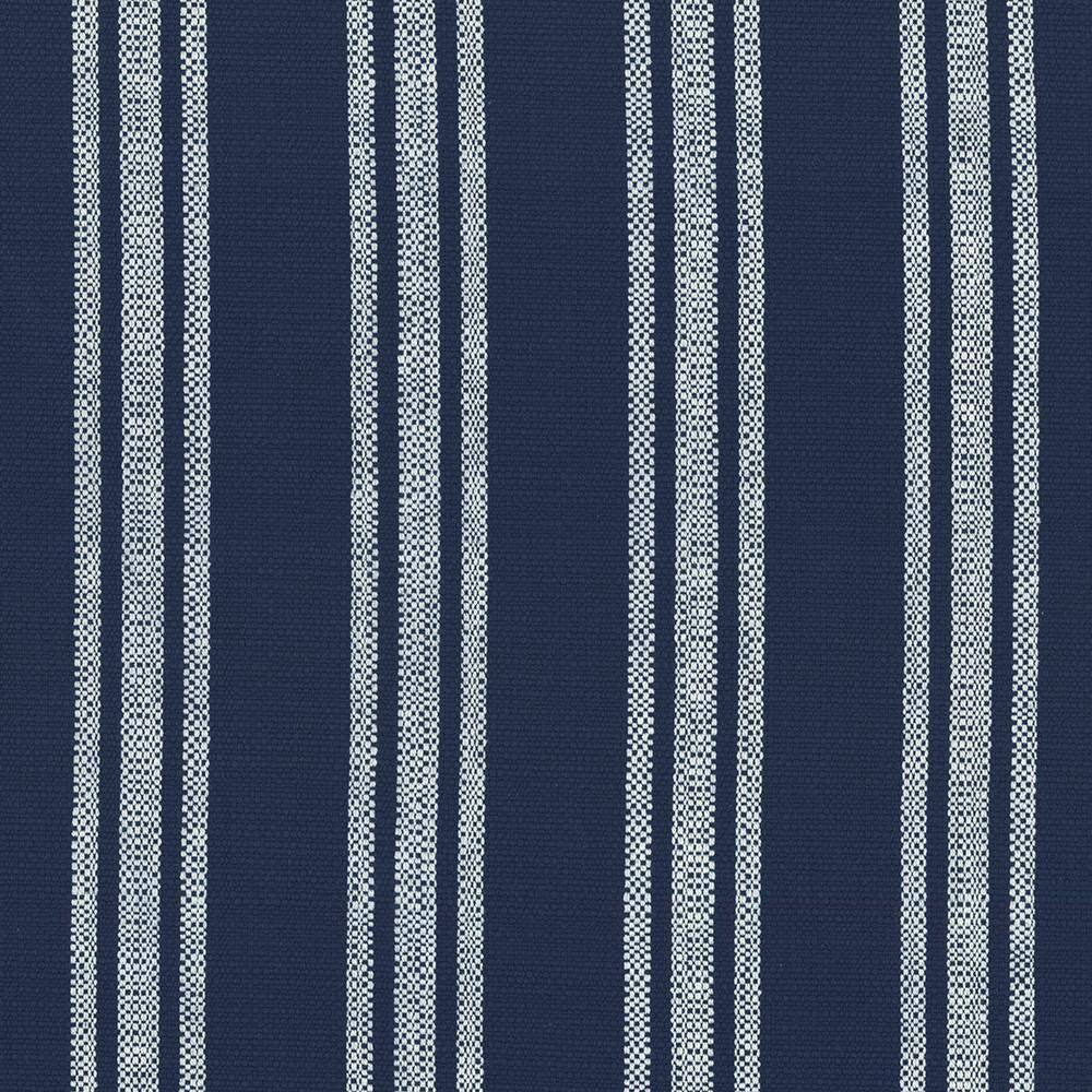 Chastain Stripe Marine by Kasmir Fabric 1436 80% Cotton 20% Polyester USA 12,000 Wyzenbeek Double Rubs H: 5 2/8 inches, V:N/A 54 - 57 - Fabric Carolina - Kasmir