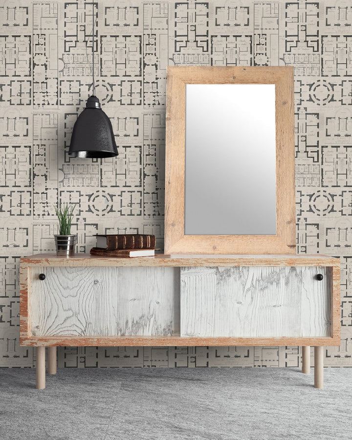 CHATEAU Taupe Premium Wallpaper (WP20024) by Mind The Gap | WP20024 | WALLPAPER DESIGNER COLLECTION | 3 rolls x 20.5 x 118.1 in | 0.52m / 20.5in | 3m / 118in | 4.65mp | 52cm / 20.5in | Black, Taupe | Non-woven | Paste the wall | 3-rolls in a box | Fabric Carolina | https://www.fabriccarolina.com/