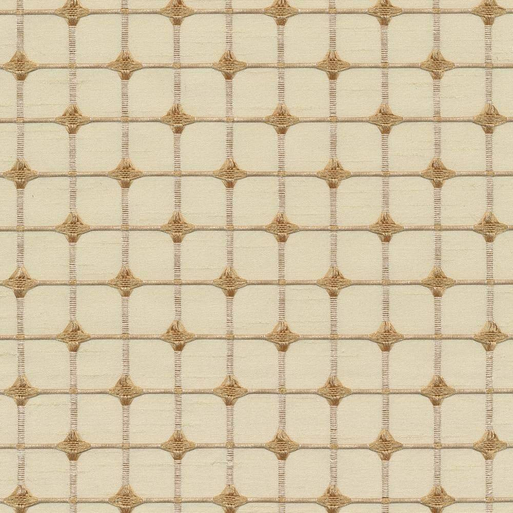 Checklist Vanilla by Kasmir Fabric 1383 100% Polyester INDIA 47,000 Wyzenbeek Double Rubs H: 1 2/8 inches, V:1 2/8 inches 51 - 54 - Fabric Carolina - Kasmir