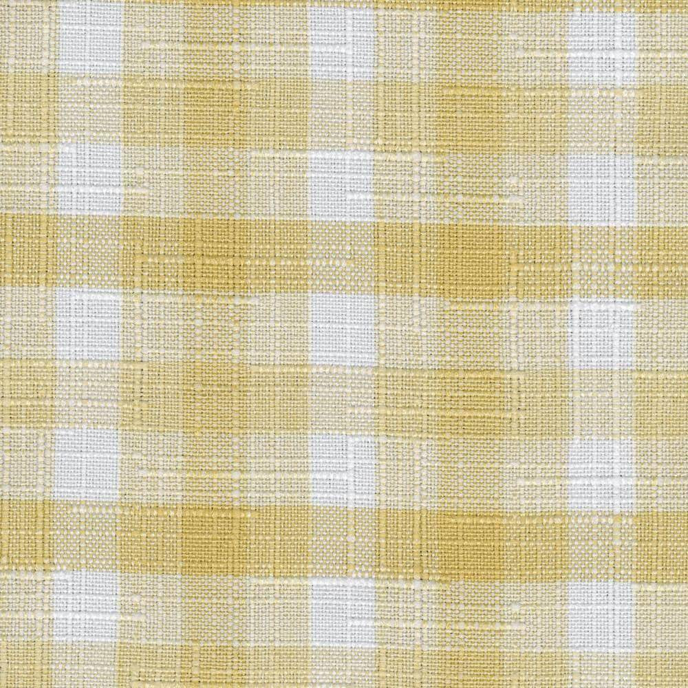 Chesapeake Check Sunshine by Kasmir Fabric 1375 100% Polyester TAIWAN Not Tested H: 2 inches, V:2 1/8 inches 54 - 55 - Fabric Carolina - Kasmir