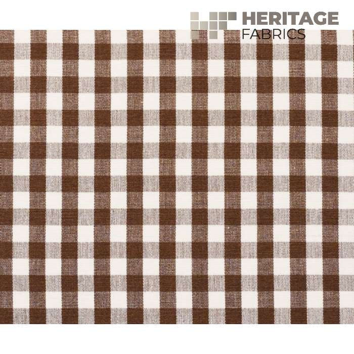 Chester Chocolate by Heritage Designer Fabric - 100% Cotton India 9,000 Horizontal: 0.75" and Vertical: 0.75" 54" - Swanky Fabrics -