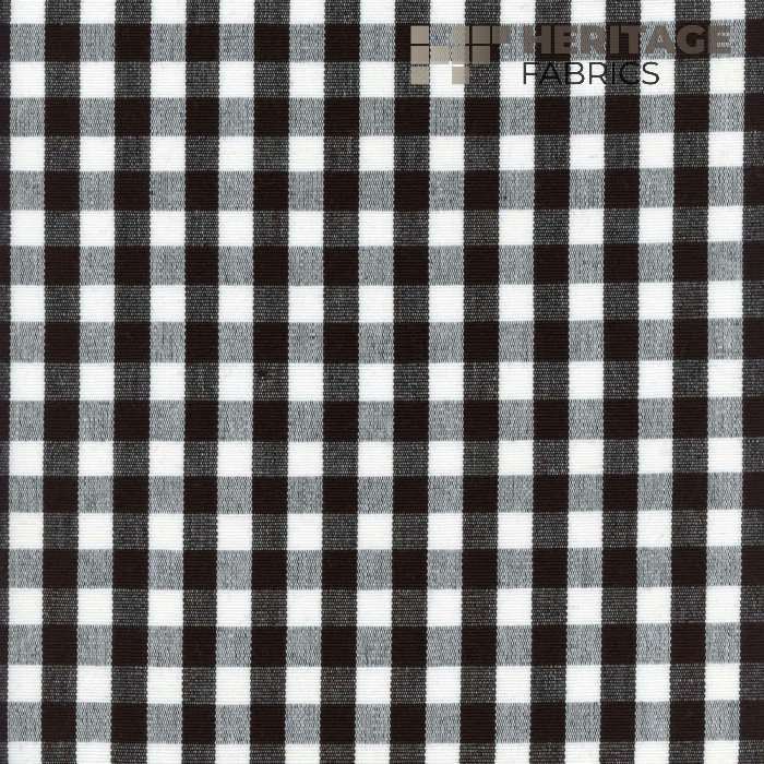 Chester Black/White by Heritage Designer Fabric - 100% Cotton India 9,000 Horizontal: 0.75" and Vertical: 0.75" 54" - Swanky Fabrics -