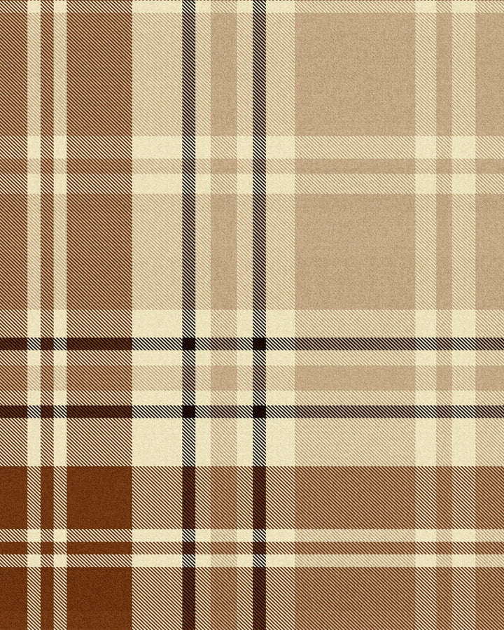 Chesterfield Plaid Cappuccino Wallpaper by Mind the Gap Designer Wallpaper WOODSTOCK '69 LIFESTYLE COLLECTION Satin Matte Made in Europe Paste the wall 1 roll x 20.5 x 10.9 yards - Swanky Fabrics -