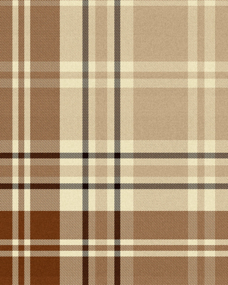 Mind The Gap Wallpaper CHESTERFIELD PLAID Cappuccino Wallpaper (WP30080) | WP30080 | WOODSTOCK '69 LIFESTYLE COLLECTION | 1 roll x 20.5 x 393.7 in | 0.52m / 20.5in | 10m / 393.7in | 5.20mp | 50cm / 19.6in | Brown, Taupe | Satin Matte | Paste the wall | 1-roll in a box | Fabric Carolina | https://www.fabriccarolina.com/