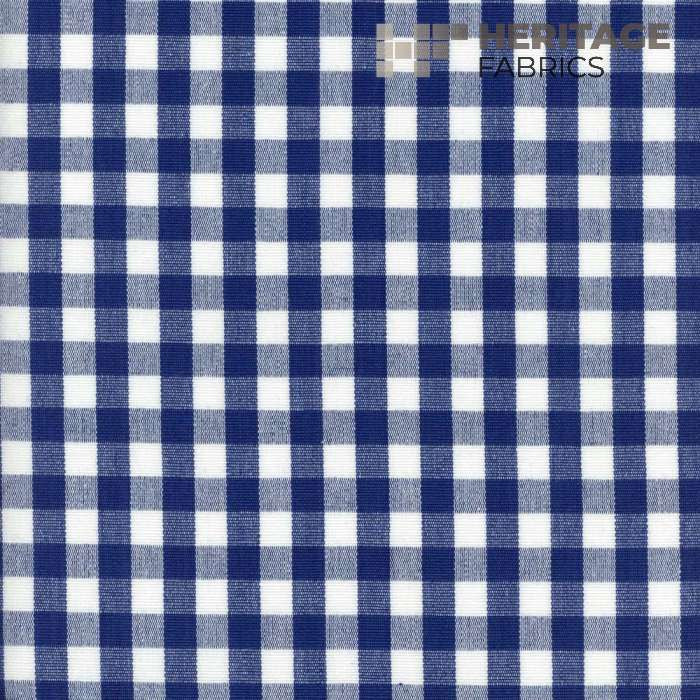 Chester Royal by Heritage Fabric - 100% Cotton India 9,000 Horizontal: 0.75" and Vertical: 0.75" 54" - Fabric Carolina -