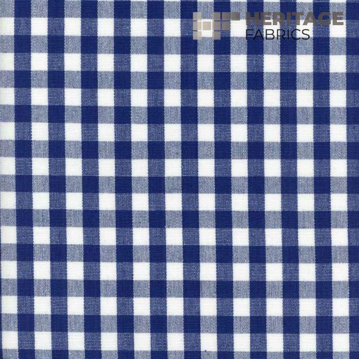 Chester Royal by Heritage Fabric - 100% Cotton India 9,000 Horizontal: 0.75" and Vertical: 0.75" 54" - Fabric Carolina -