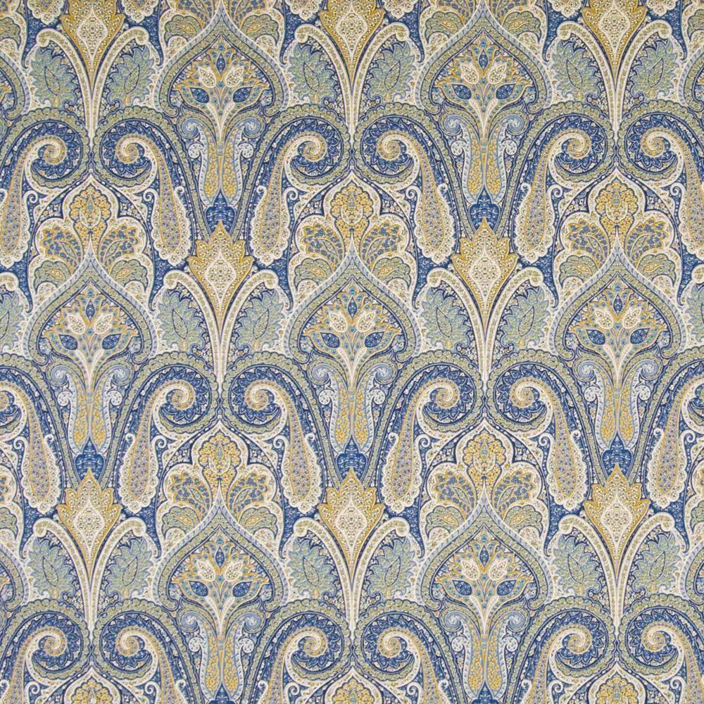 Cheverny Sapphire by Kasmir Fabric 1368 100% Cotton PERU 20,000 Wyzenbeek Double Rubs H: 13 4/8 inches, V:25 2/8 inches 54 - Fabric Carolina - Kasmir