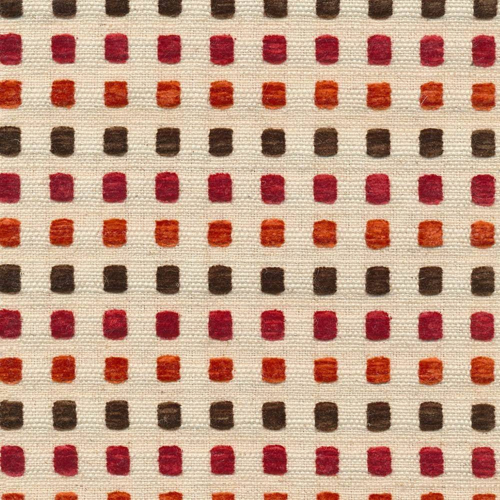 Chiclet Paprika by Kasmir Fabric 1369 48% Acrylic 25% Polyester 22% Viscose 5% Linen TURKEY 12,000 Martindale Cycles H: 4/8 inches, V:1 4/8 inches 54 - 55 - Fabric Carolina - Kasmir