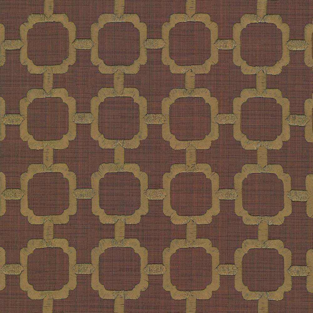 Chignon Cinnabar by Kasmir Fabric 1440 65% Cotton 35% Polyester Embroidery Contents 100% Rayon INDIA 3,000 Wyzenbeek Double Rubs H: 2 1/8 inches, V:2 inches 51 - 55 - Fabric Carolina - Kasmir
