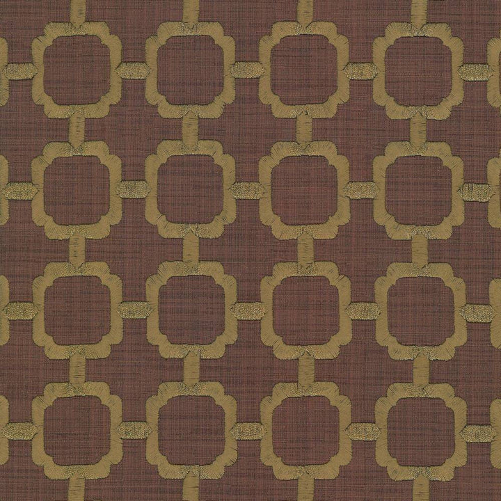 Chignon Cinnabar by Kasmir Fabric 1440 65% Cotton 35% Polyester Embroidery Contents 100% Rayon INDIA 3,000 Wyzenbeek Double Rubs H: 2 1/8 inches, V:2 inches 51 - 55 - Fabric Carolina - Kasmir