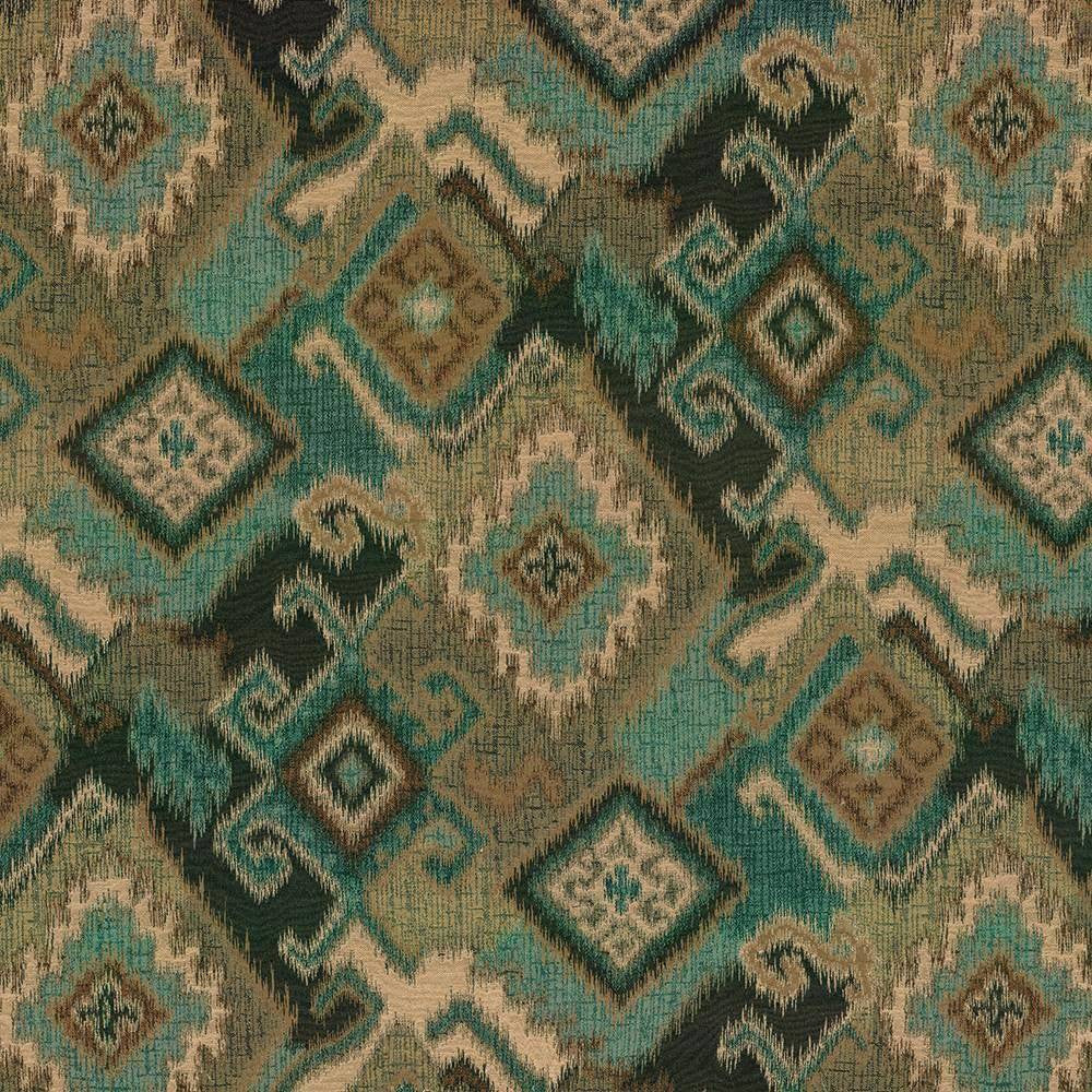 Chimayo Aqua by Kasmir Fabric 8002 76% Rayon 24% Polyester CHINA 14,000 Wyzenbeek Double Rubs H: 28 inches, V:29 4/8 inches 54 - 56 - Fabric Carolina - Kasmir