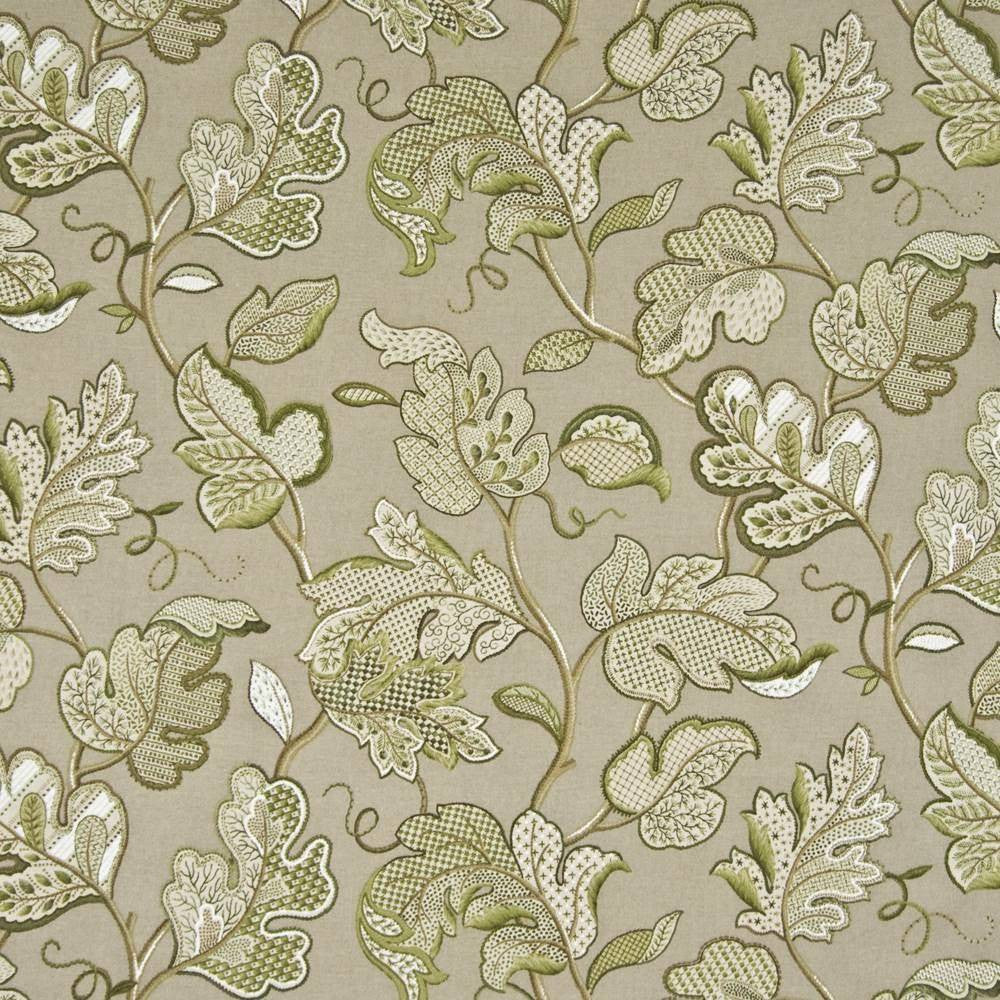 Chiswick Garden Leaf by Kasmir Fabric 1371 89% Cotton 11% Rayon USA 15,000 Wyzenbeek Double Rubs H: 54 inches, V:27 inches 54 - Fabric Carolina - Kasmir