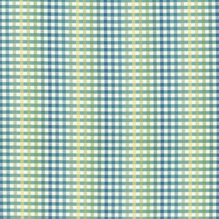 Chloe Check Cabana Blue by Kasmir Fabric 5073 55% Cotton 45% Polyester TAIWAN 25,000 Wyzenbeek Double Rubs H: 13 4/8 inches, V:1 inches 54 - Fabric Carolina - Kasmir