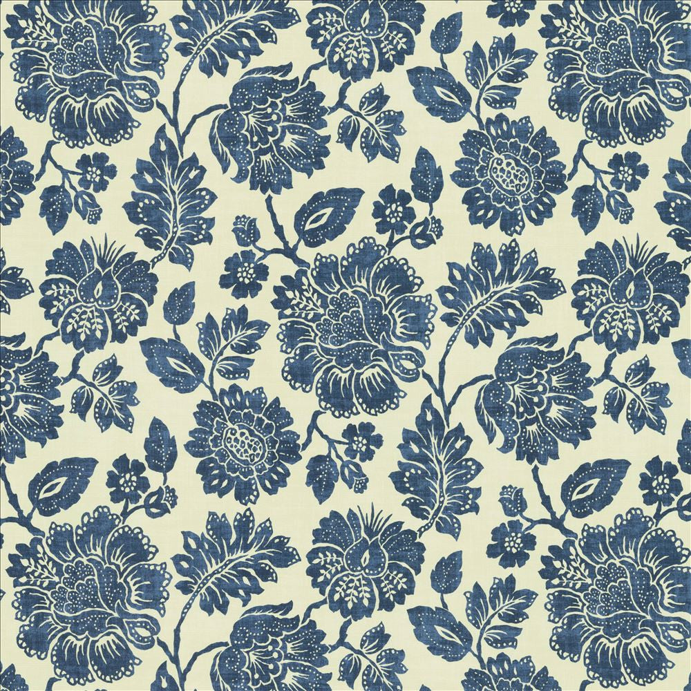 Chromia Indigo by Kasmir Fabric 5143 100% Cotton SPAIN 30,000 Wyzenbeek Double Rubs Horizontal: 27 inches and Vertical: 27 inches 54 - Fabric Carolina -