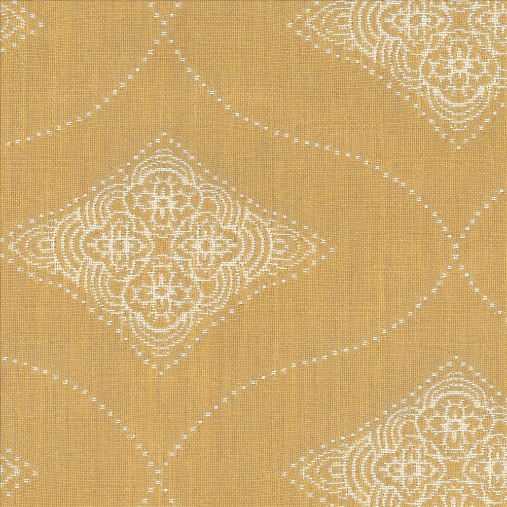 Cipollini Io Gold by Kasmir Fabric 1413 100% Acrylic
 USA 12,000 Wyzenbeek Double Rubs Horizontal: 7 2/8 inches and Vertical: 5 4/8 inches 54 - Fabric Carolina -