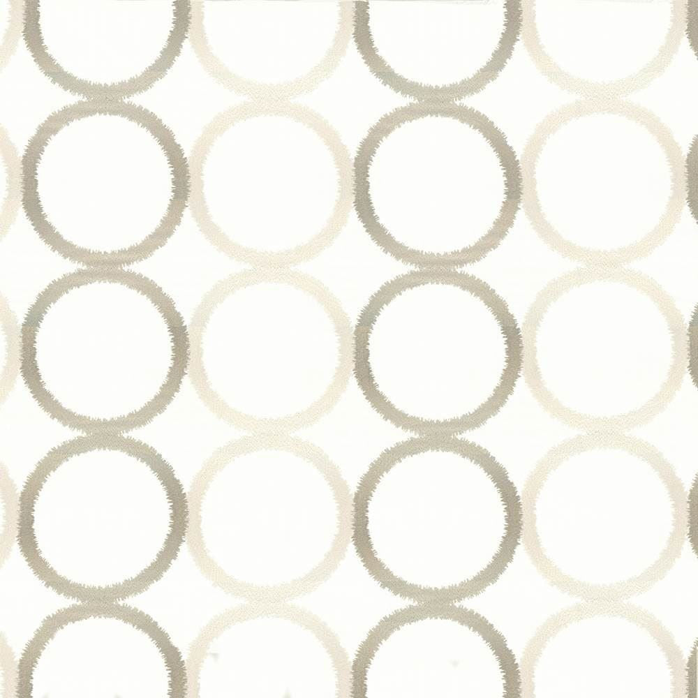 Circle Around Oyster by Kasmir Fabric 1433 75% Polyester 25% Viscose Embroidery 100% Viscose INDIA Not Tested Horizontal: 18 3/8 inches and Vertical: 9 4/8 inches 51 - Fabric Carolina -