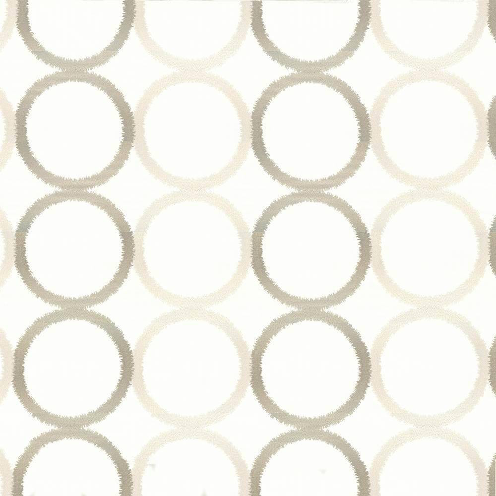 Circle Around Oyster by Kasmir Fabric 1433 75% Polyester 25% Viscose Embroidery Contents 100% Viscose INDIA Not Tested H: 18 3/8 inches, V:9 4/8 inches 55 - Fabric Carolina - Kasmir