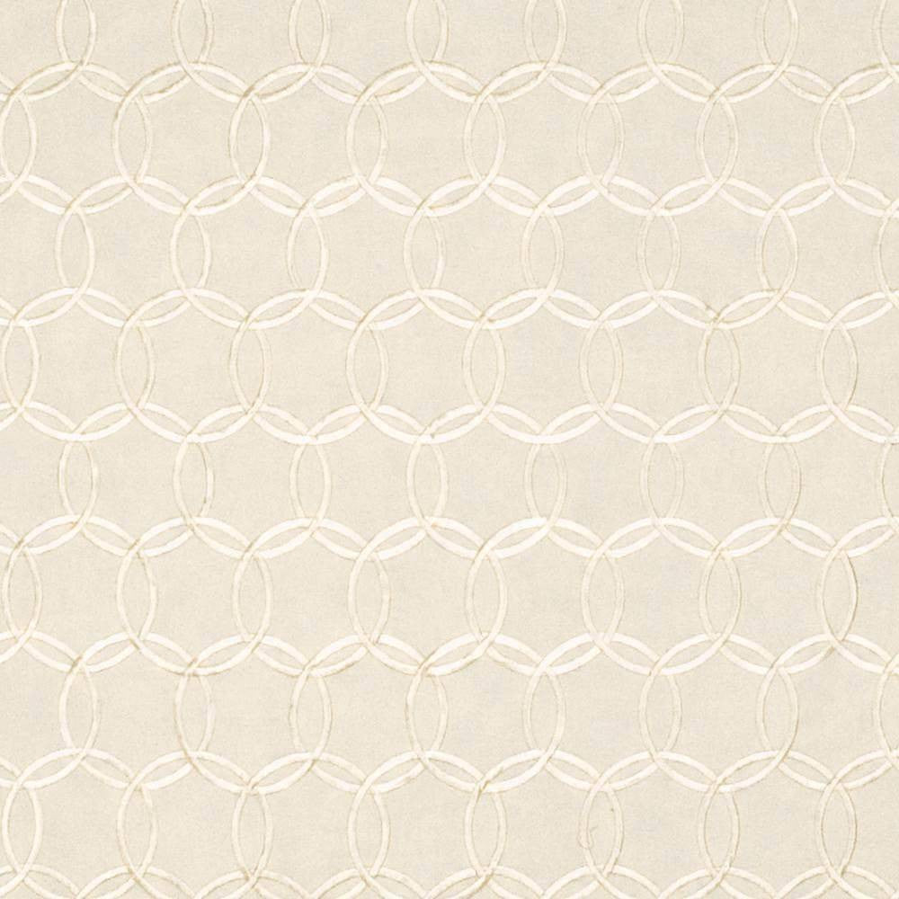 Circles Of Life Ivory by Kasmir Fabric 1367 100% Cotton Embroidery Contents 100% Rayon CHINA 50,000 Wyzenbeek Double Rubs H: 2 7/8 inches, V:2 7/8 inches 54 - Fabric Carolina - Kasmir