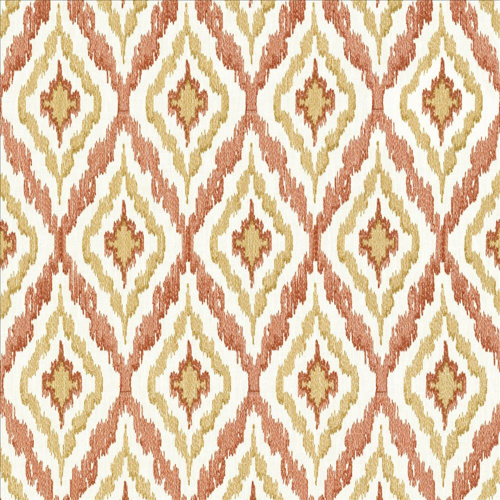 City Dreams Coral by Kasmir Fabric 1450 73% Polyester
27% Cotton
 INDIA </p><p>Repeat: Horizontal: 4 2/8 inches and Vertical: 9 2/8 inches 54 - Fabric Carolina -
