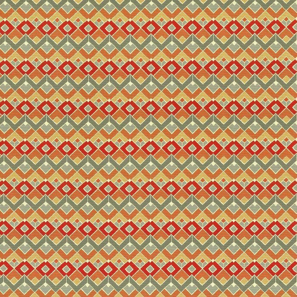Clooney Blaze by Kasmir Fabric 5086 100% Cotton TURKMENISTAN 15,000 Wyzenbeek Double Rubs H: 2 4/8 inches, V:4 4/8 inches 54 - 55 - Fabric Carolina - Kasmir