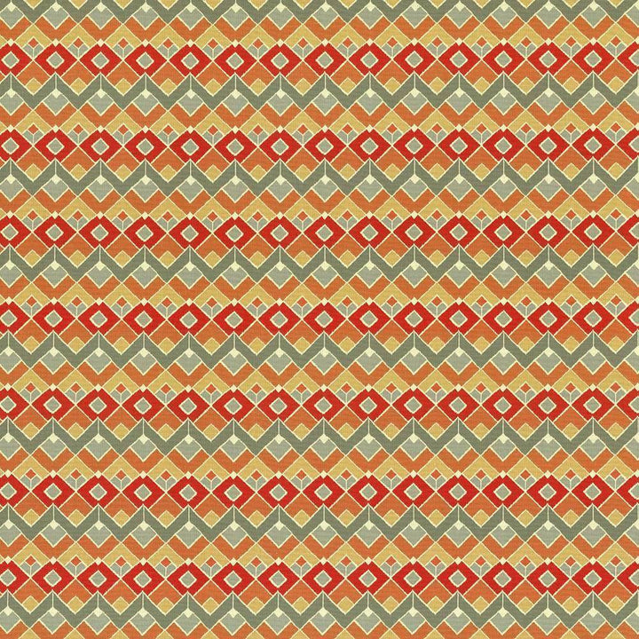 Clooney Blaze by Kasmir Fabric 5086 100% Cotton TURKMENISTAN 15,000 Wyzenbeek Double Rubs H: 2 4/8 inches, V:4 4/8 inches 54 - 55 - Fabric Carolina - Kasmir