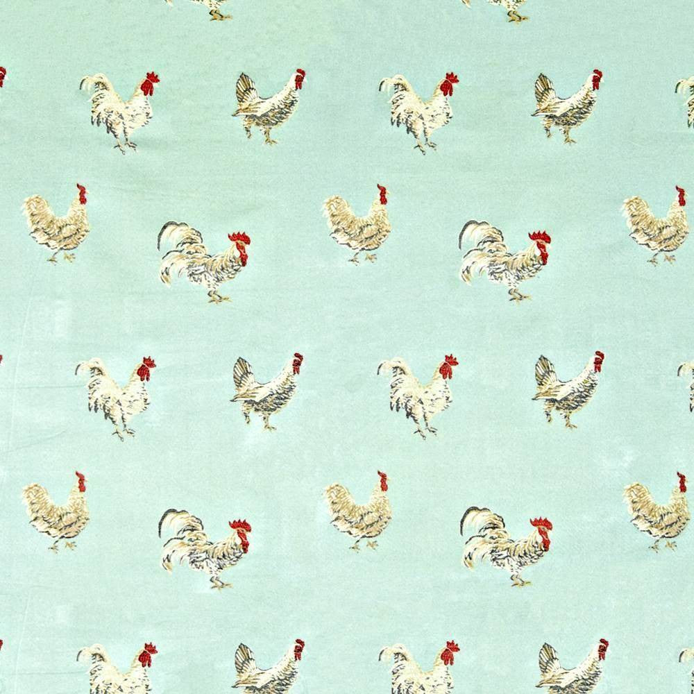 Cock A Doodle Reflection by Kasmir Fabric 1368 68% Rayon 32% Polyester CHINA 15,000 Wyzenbeek Double Rubs H: 14 6/8 inches, V:13 4/8 inches 54 - Fabric Carolina - Kasmir