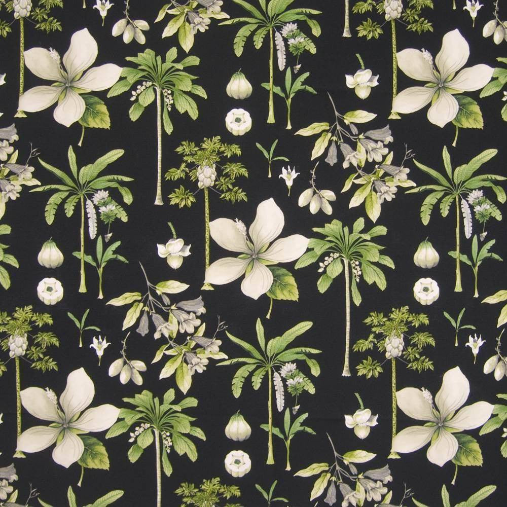Coconut Grove Ebony by Kasmir Fabric 1390 100% Cotton PERU 12,000 Wyzenbeek Double Rubs H: 13 4/8 inches, V:25 2/8 inches 54 - Fabric Carolina - Kasmir