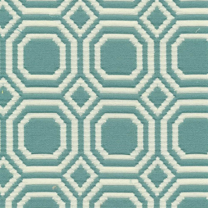 Coffer Teal by Kasmir Fabric 1401 36% Rayon
33% Polyester
31% Polypropylene
 CHINA </p><p>Repeat: Horizontal: 1 6/8 inches and Vertical: 1 7/8 inches 56 - Fabric Carolina -