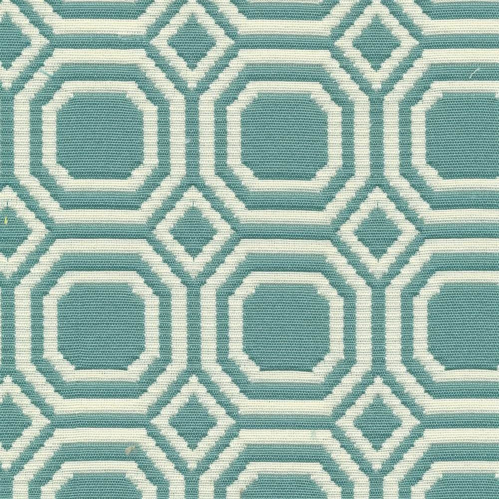Coffer Teal by Kasmir Fabric 1401 36% Rayon
33% Polyester
31% Polypropylene
 CHINA </p><p>Repeat: Horizontal: 1 6/8 inches and Vertical: 1 7/8 inches 56 - Fabric Carolina -