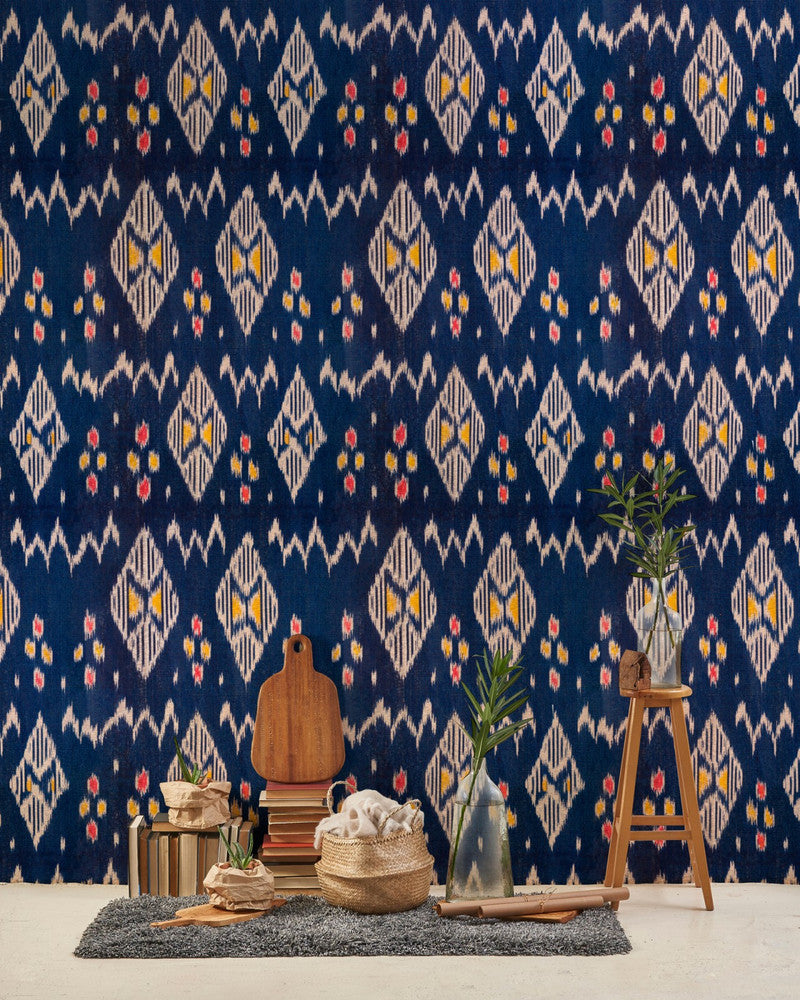 ADRAS Wallpaper (WP20397) by Mind The Gap | WP20397 | THE WALLPAPER COLLECTABLES | 3 rolls x 20.5 x 118.1 in | 0.52m / 20.5in | 3m / 118in | 4.65mp | 70cm / 27.6in | Blue, Red, Yellow | Textured Matte | Paste the wall | 3-rolls in a box | Fabric Carolina | https://www.fabriccarolina.com/