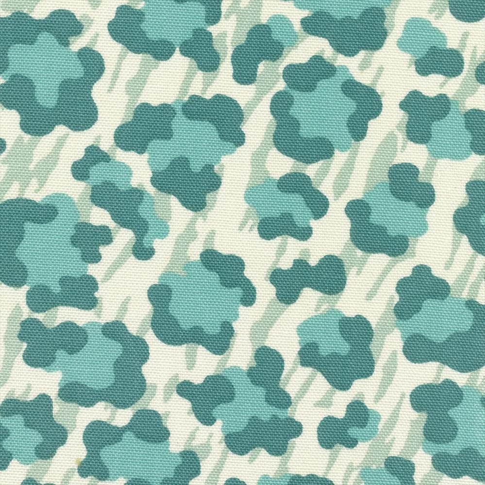 Cool Cat Palm Teal by Kasmir Fabric 1388 100% Cotton
 USA 15,000 Wyzenbeek Double Rubs Horizontal: 9 inches and Vertical: 9 inches 54 - Fabric Carolina -