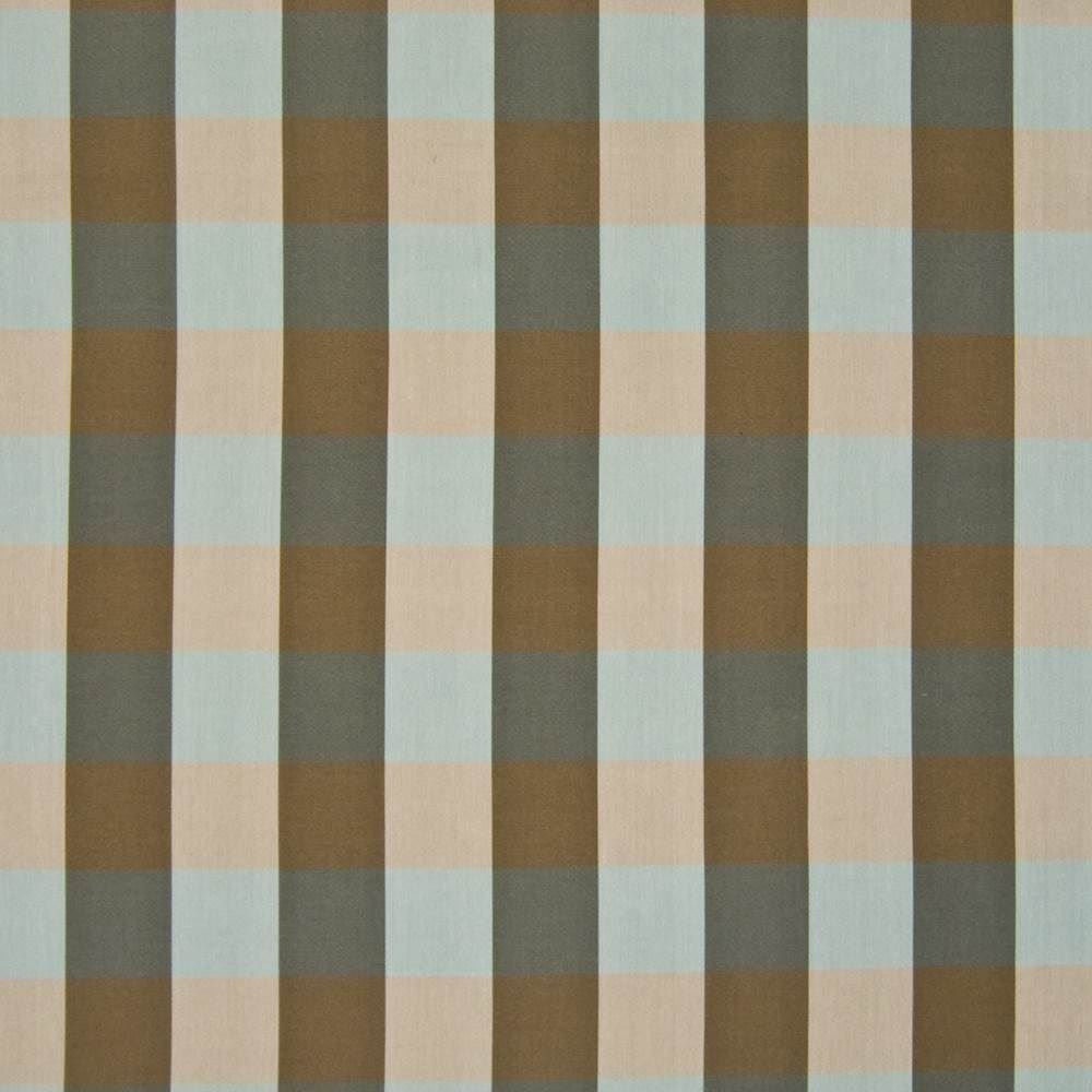 Copa Check Io Robins Egg by Kasmir Fabric 1395 100% High UV Polyester USA 30,000 Wyzenbeek Double Rubs Horizontal: 3 3/8 inches and Vertical: 3 3/8 inches 54 - Fabric Carolina -