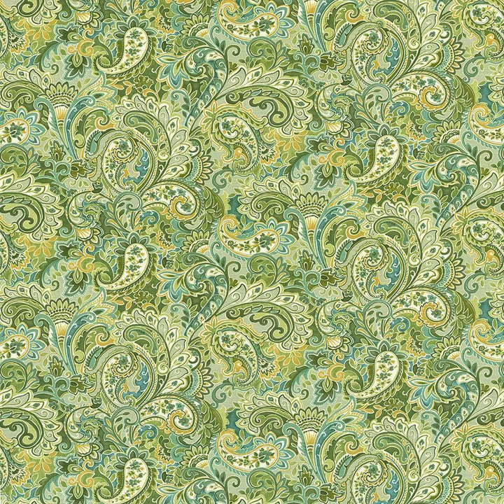 Copley Garden Aqua Forest by Kasmir Fabric 1420 100% Cotton PAKISTAN 15,000 Wyzenbeek Double Rubs H: 54 inches, V:25 2/8 inches 54 - 55 - Fabric Carolina - Kasmir