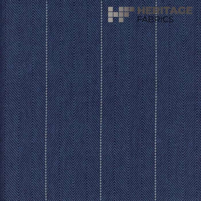 Copley Stripe Cobalt by Heritage Designer Fabric - 100% Cotton India 15,000 Horizontal: 2.3" and Vertical: N/A 54" - Swanky Fabrics -