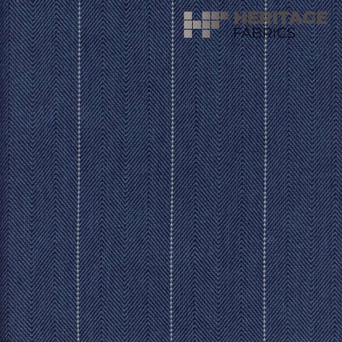 Copley Stripe Cobalt by Heritage Fabric - 100% Cotton India 15,000 Horizontal: 2.3" and Vertical: N/A 54" - Fabric Carolina -