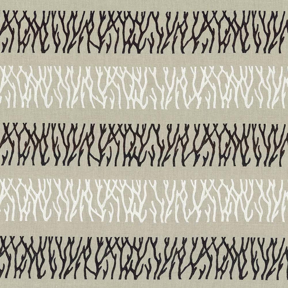 Coral Horizon Domino by Kasmir Fabric 8005 100% Flax INDIA Not Tested H: 12 5/8 inches, V:15 6/8 inches 51 - 54 - Fabric Carolina - Kasmir