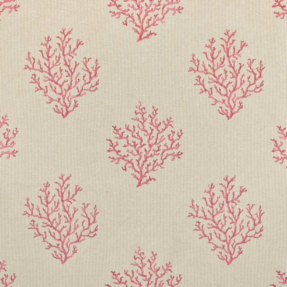 Coral Run Coral by Kasmir Fabric 1400 100% Cotton CHINA 37,000 Wyzenbeek Double Rubs H: 18 inches, V:15 inches 57 - Fabric Carolina - Kasmir