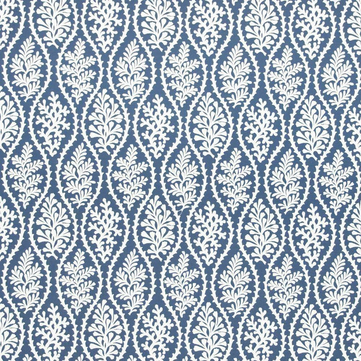 Coral Splendor Navy by Kasmir Fabric 1401 70% Cotton 30% Polyester CHINA 12,000 Wyzenbeek Double Rubs H: 9 4/8 inches, V:9 7/8 inches 55 - Fabric Carolina - Kasmir