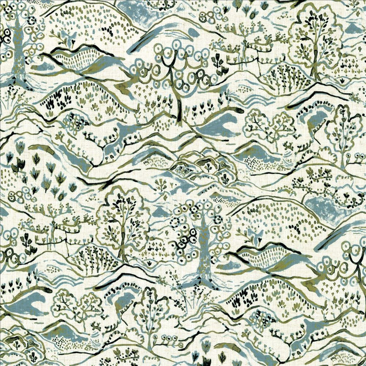 Country Brook Mineral  by Kasmir Fabric 1474 95% Polyester 5% Linen  CHINA  </p><p>Repeat: Horizontal: 27 inches and Vertical: 27 6/8 inches 55  - Fabric Carolina -