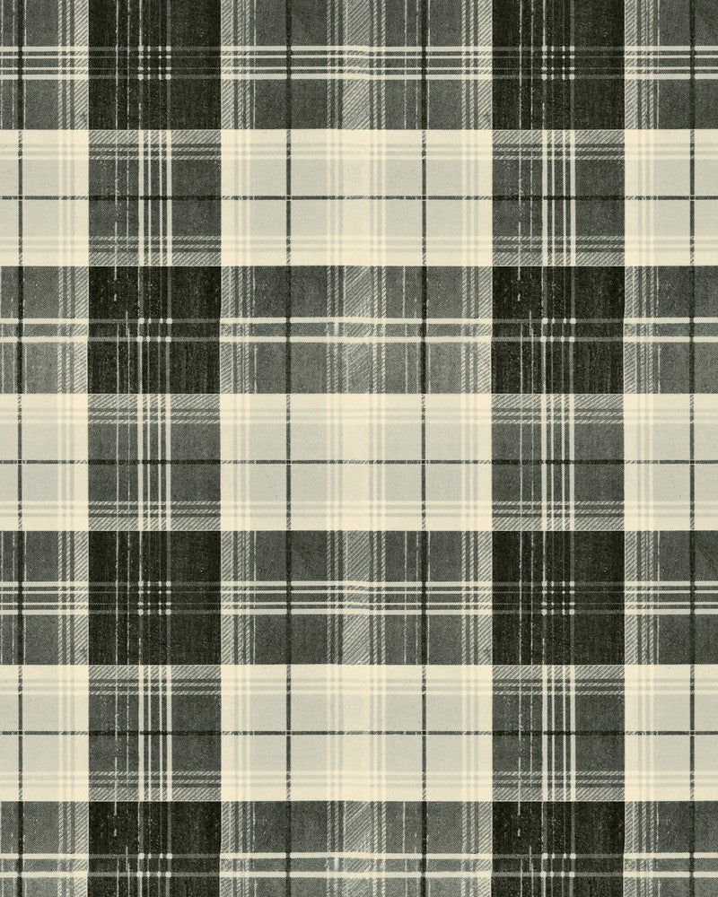 Countryside Plaid Charcoal Wallpaper by Mind the Gap Designer Wallpaper TRANSYLVANIAN ROOTS Satin Matte Made in Europe Paste the wall 1 roll x 20.5 x 10.9 yards - Swanky Fabrics -