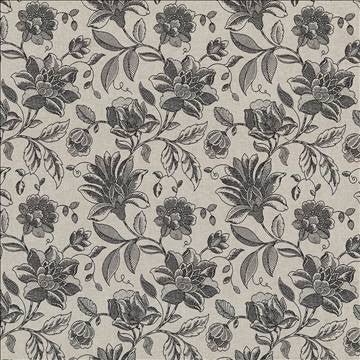 Coventry Floral Black by Kasmir Fabric 5068 82% Polyester 18% Cotton INDIA 13,000 Martindale Cycles H: 13 4/8 inches, V: 19 4/8 inches 54 - 56 - Fabric Carolina - Kasmir