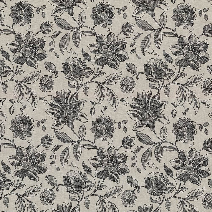 Coventry Floral Black by Kasmir Fabric 5068 82% Polyester
18% Cotton
 INDIA 13,000 Martindale Cycles Horizontal: 13 4/8 inches and Vertical: 19 4/8 inches 54 - Fabric Carolina -