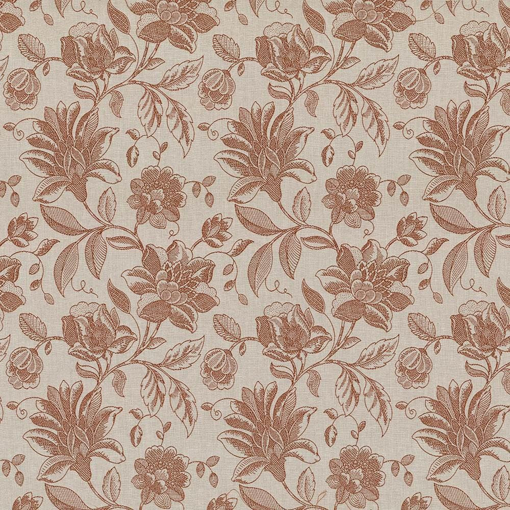 Coventry Floral Paprika by Kasmir Fabric 5070 82% Polyester 18% Cotton INDIA 13,000 Martindale Cycles Horizontal: 13 4/8 inches and Vertical: 19 4/8 inches 54 - 56 - Fabric Carolina -