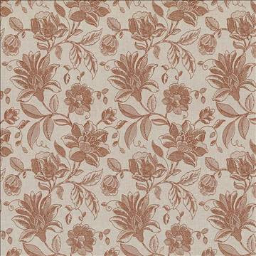 Coventry Floral Paprika by Kasmir Fabric 5070 82% Polyester 18% Cotton INDIA 13,000 Martindale Cycles H: 13 4/8 inches, V: 19 4/8 inches 54 - 56 - Fabric Carolina - Kasmir