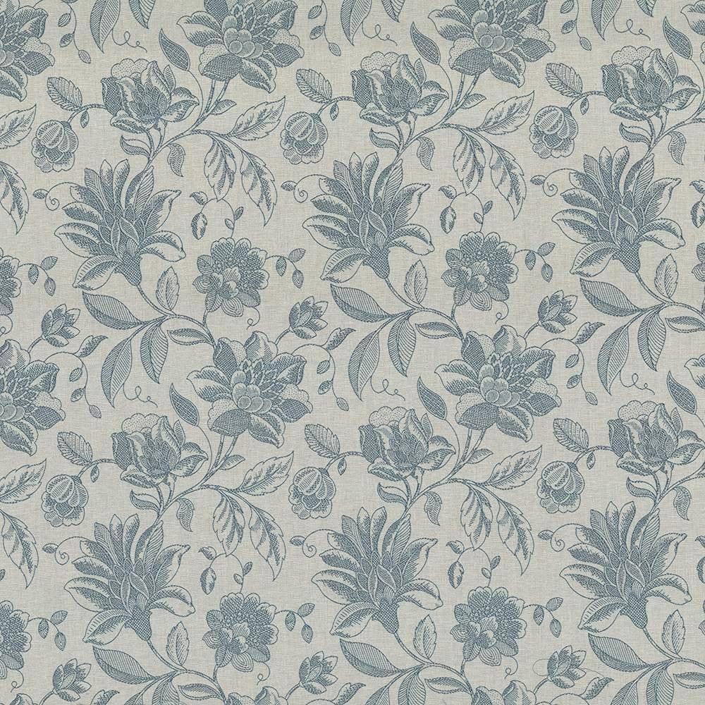 Coventry Floral Robins Egg by Kasmir Fabric 5072 82% Polyester 18% Cotton INDIA 13,000 Martindale Cycles H: 13 4/8 inches, V:19 4/8 inches 54 - 56 - Fabric Carolina - Kasmir