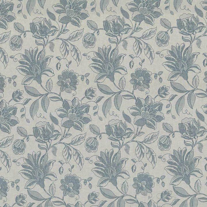 Coventry Floral Robins Egg by Kasmir Fabric 5072 82% Polyester 18% Cotton INDIA 13,000 Martindale Cycles H: 13 4/8 inches, V:19 4/8 inches 54 - 56 - Fabric Carolina - Kasmir