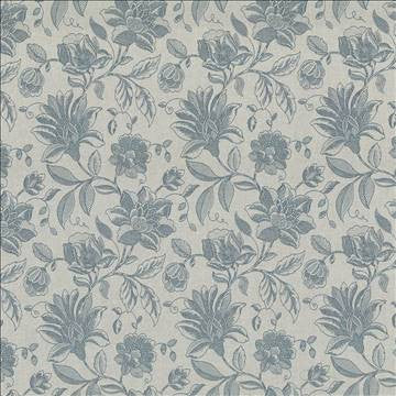 Coventry Floral Robins Egg by Kasmir Fabric 5072 82% Polyester 18% Cotton INDIA 13,000 Martindale Cycles H: 13 4/8 inches, V: 19 4/8 inches 54 - 56 - Fabric Carolina - Kasmir