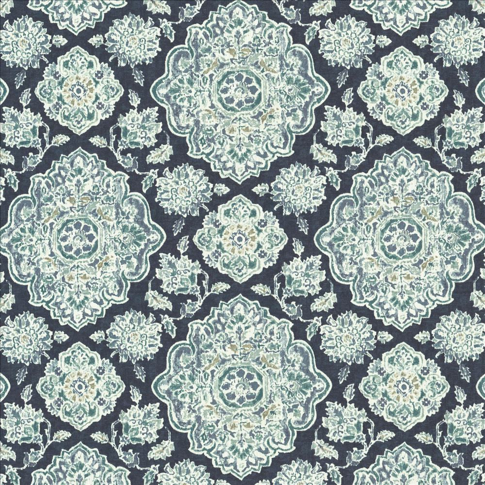 Cowan Court Indigo by Kasmir Fabric 1458 70% Viscose
30% Linen
 SPAIN 30,000 Wyzenbeek Double Rubs </p><p>Repeat: Horizontal: 27 inches and Vertical: 27 inches 54 - Fabric Carolina -