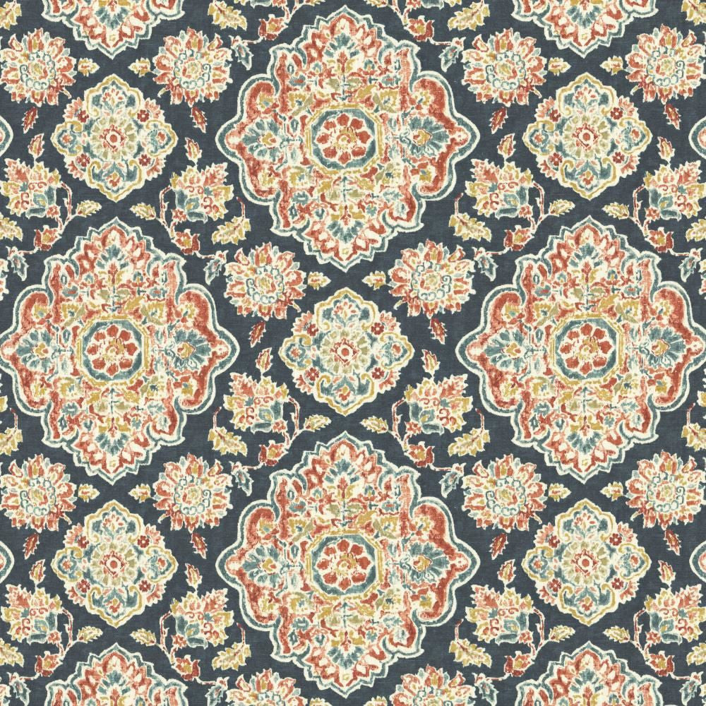 Cowan Court Blue by Kasmir Fabric 1458 70% Viscose
30% Linen
 SPAIN </p><p>Repeat: Horizontal: 27 inches and Vertical: 27 inches 54 - Fabric Carolina -